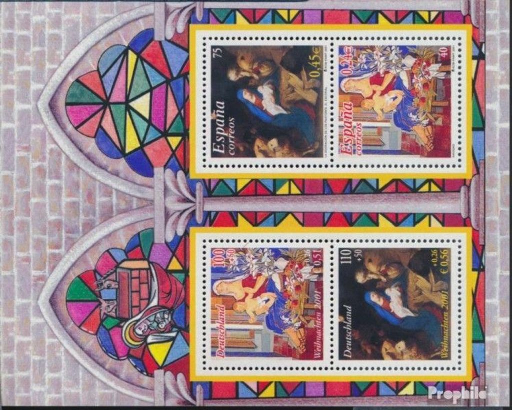 Briefmarken Spanien 2001 Mi Block102 (kompl.Ausg.) postfrisch Weihnachten