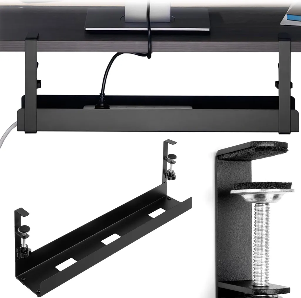 Rangement de câbles sous le bureau Belem - Support robuste en acier 43cm - 13