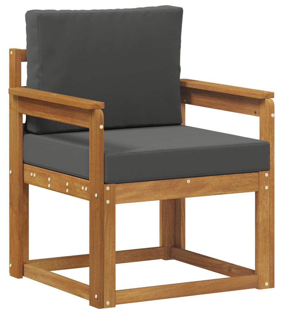 vidaXL Outdoor-Sofa Massives Akazienholz und Polyester Natur
