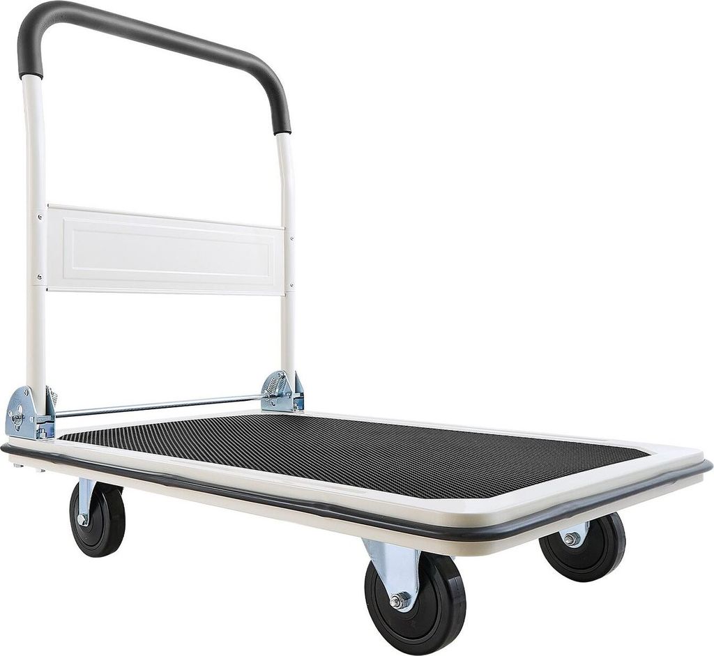 Zusammenklappbarer Handwagen, 299,37 kg Tragkraft, klappbarer Plattformwagen mit Lenkrollen, Handwagen mit beweglicher Plattform, flacher Handwagen...
