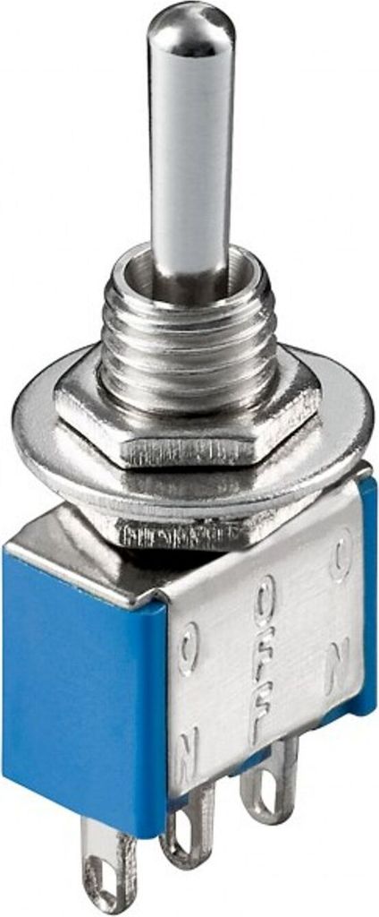 goobay Kippschalter ON/OFF/ON 3 x Lötösen 12 V 6 a(Bulk) Produktbild 