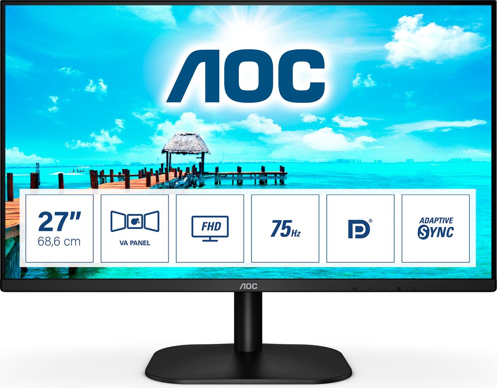 AOC 27B2QAM - LED-Monitor - 68.6 cm (27") - 1920 x 1080 Produktbild 
