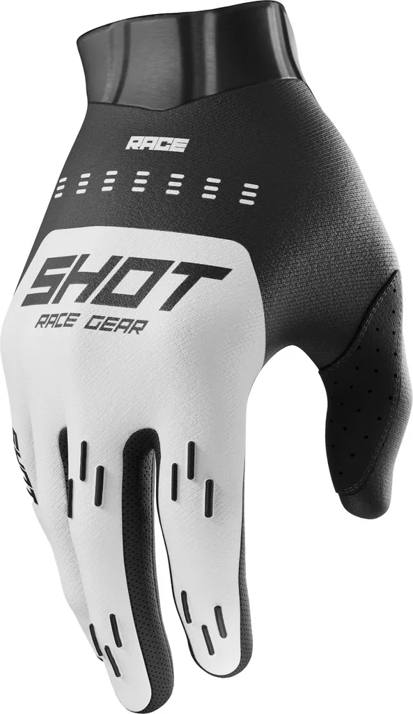 Gants de Moto Shot Race Evo Blancs T9 - Évite les Ampoules en Cross
