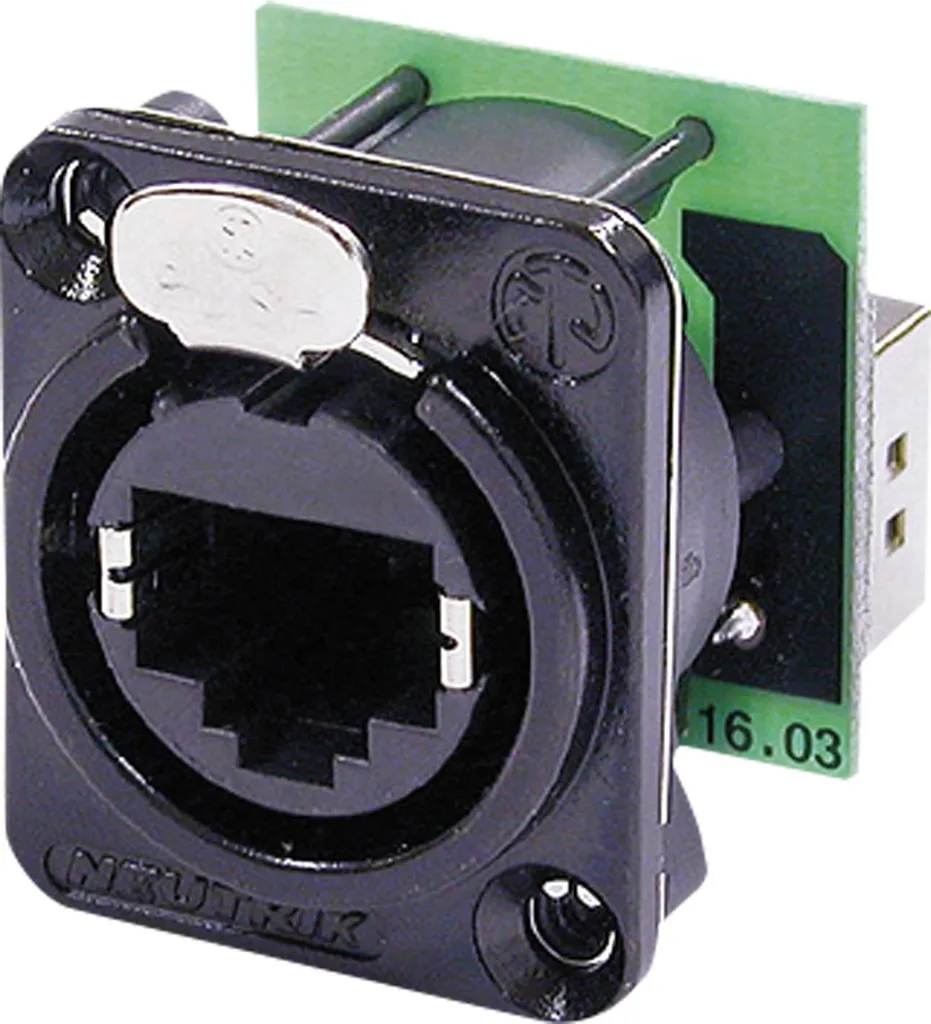 Connettore Neutrik NE8FDP-B Nero RJ45 per Pannelli Rack D-Series