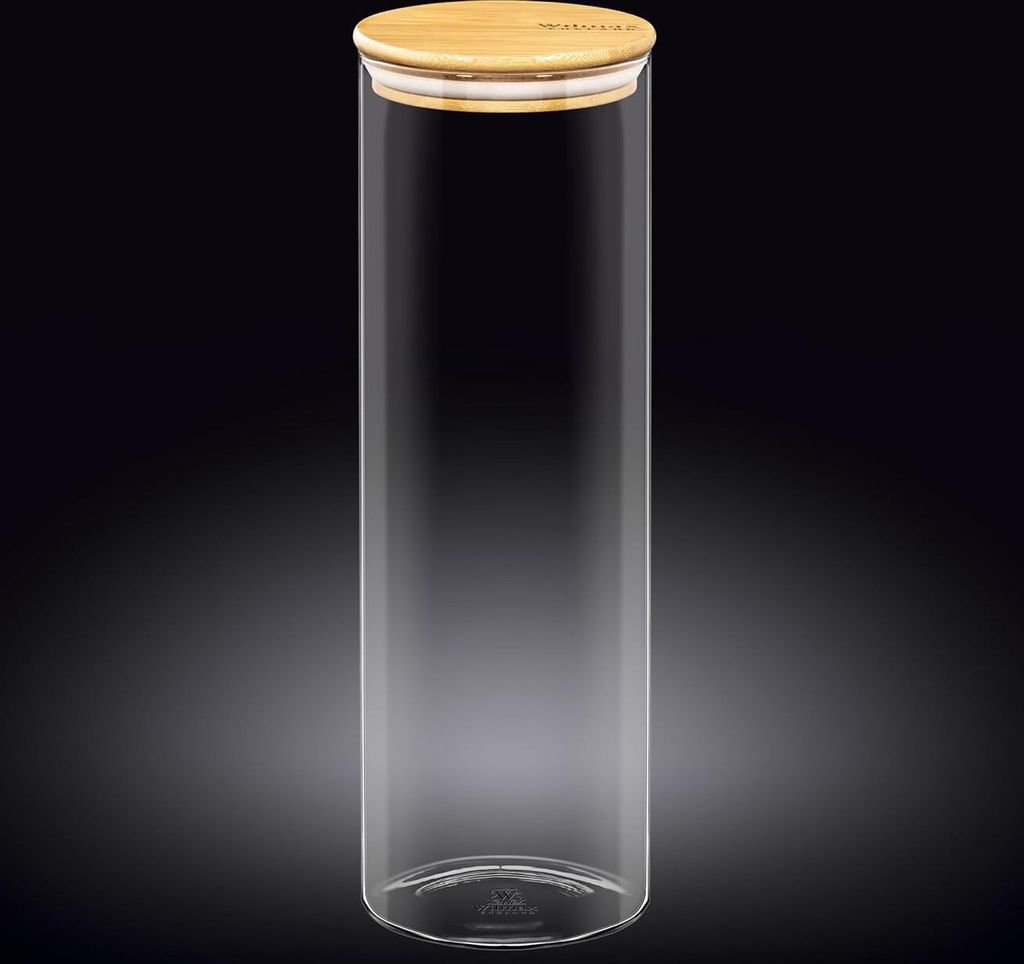 Wilmax Vorratsglas 2000 ml mit Bambusdeckel Transparent WL-888510/A
