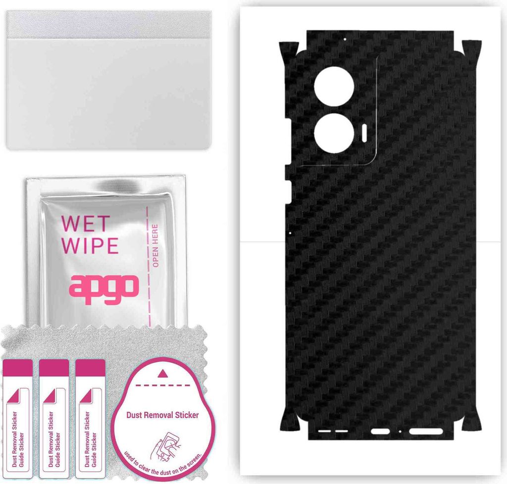 apgo Rückseite + Seiten Schutzfolie, Skin, kompatibel mit Motorola Edge 50 Fusion, Hinten Displayschutzfolie aus Vinylfolie, kratzfest, einfache M...