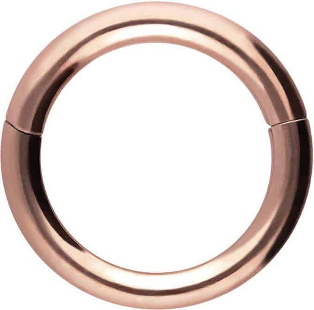 Ohrpiercing, Nasenpiercing, Septum Piercing Chirurgenstahl Segmentring Clicker RoséGold Innendurchmesser: 12mm + Stabstärke: 2,5mm