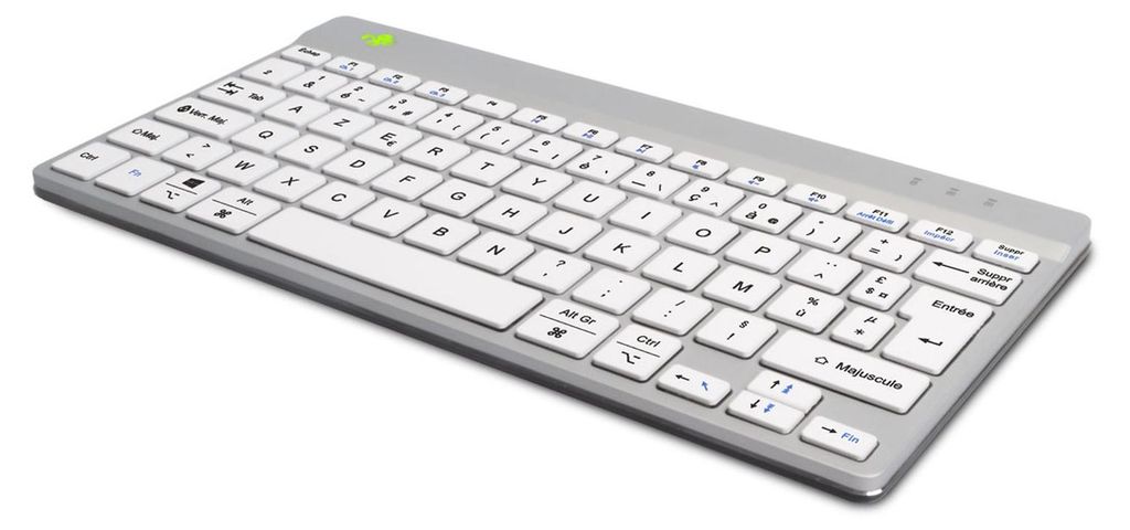 R-Go Compact Break Tastatur - Kabellos Konnektivität - USB-Typ C Schnittstelle - Französisch - AZERTY Layout - Weiß - R Go Ergonomische Tastatur