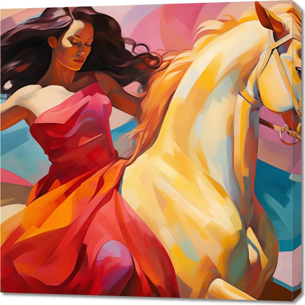 Bild 90x90cm Tanz auf dem Windpferd