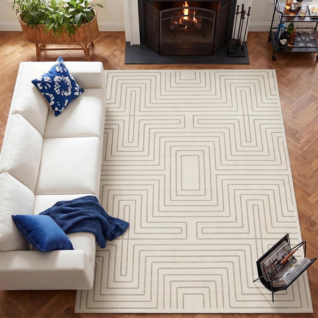 Tapis à poils courts géométrique Tribesigns 200 x 300 cm, Image du produit 