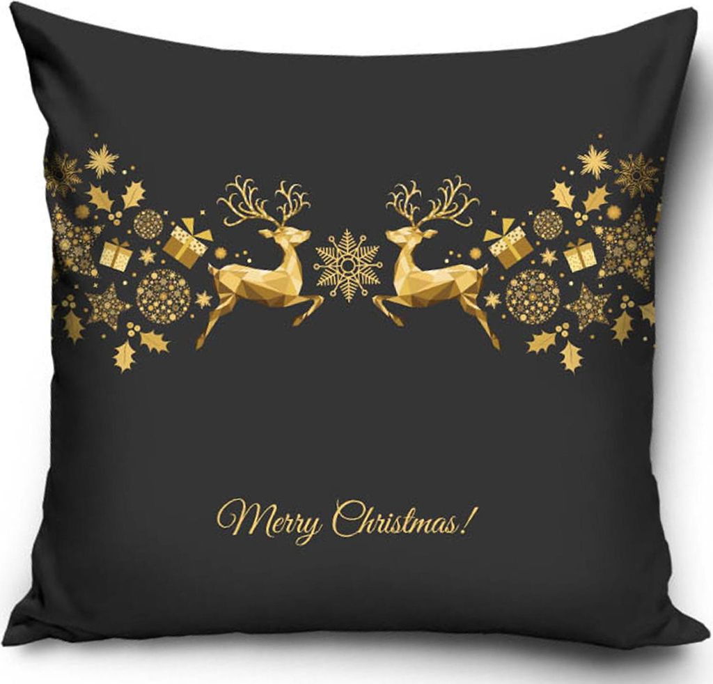 Weihnachtskissenbezug 40x40 Samt Rentier Graphit