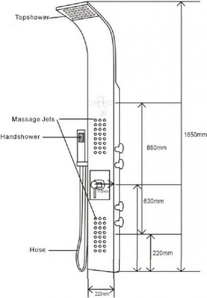 Duschpaneel Duschsystem 8815 - Chrom - Edelstahl - SEDAL Produktbild 