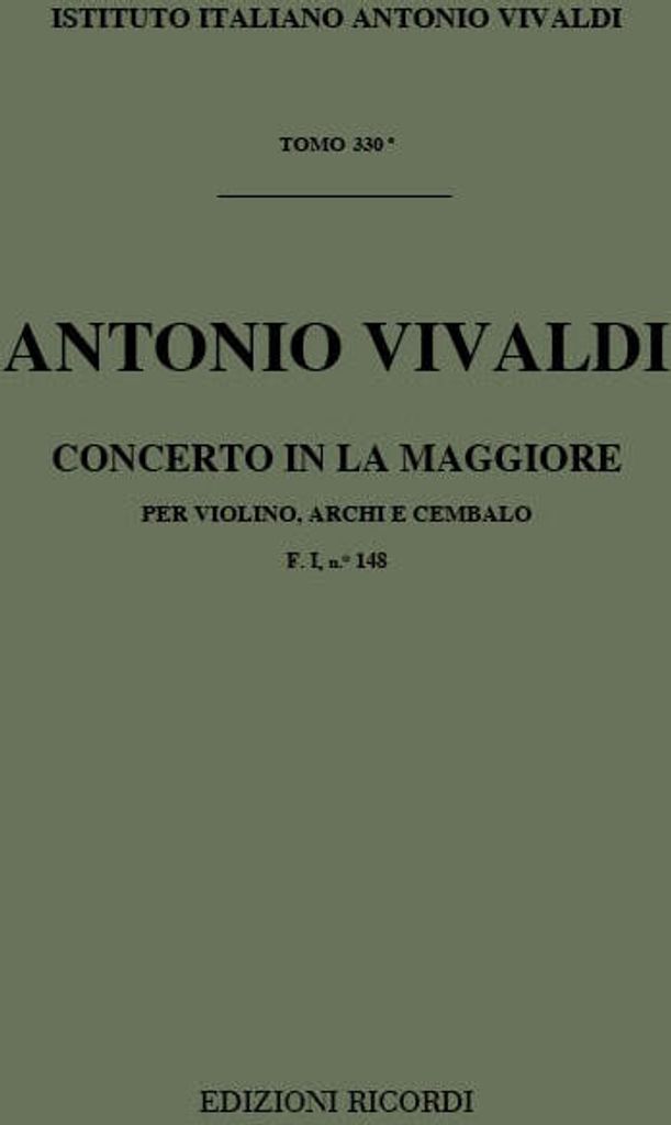 A. Vivaldi Concerti Per Vl., Archi E B.C.: In La Rv 341 Concerti Per Violino