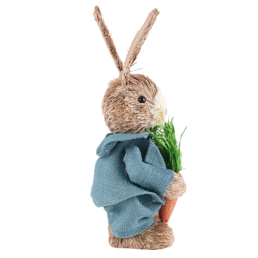 Lapin de Pâques 36cm Gris : Déco Durable et Chic pour Salon et Table