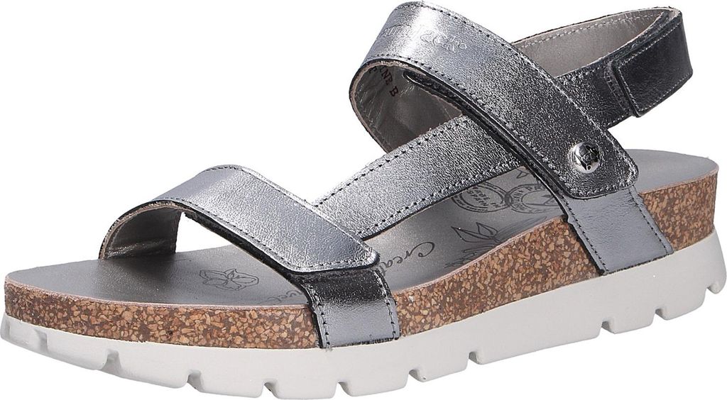 Panama Jack Damen Sandalen SELMA SHINE Silber Glattleder Größe: 42