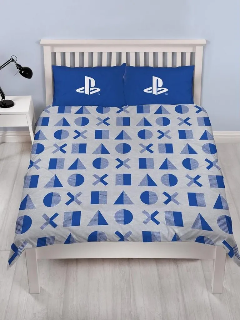 Parure de lit Playstation Layer Rotary AG1043 - Housse Double Bleu Blanc
