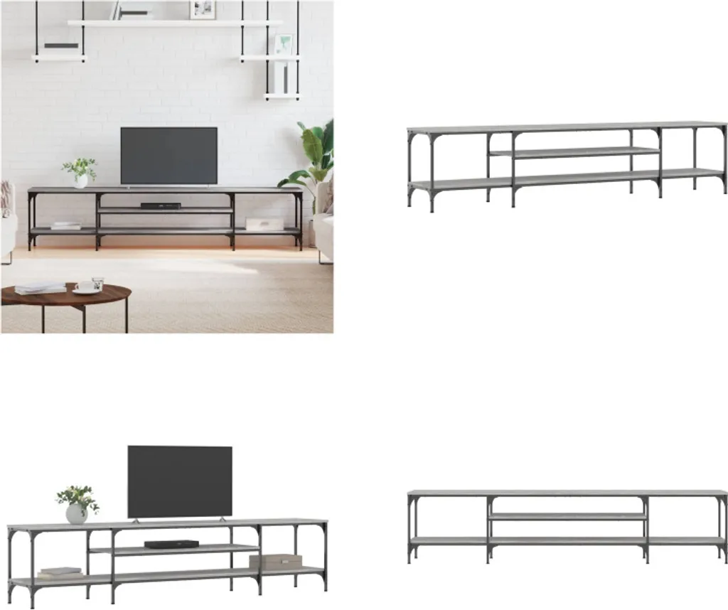 Mobile TV vidaXL 201cm Grigio Sonoma - Offerta Mobiletto Industrial