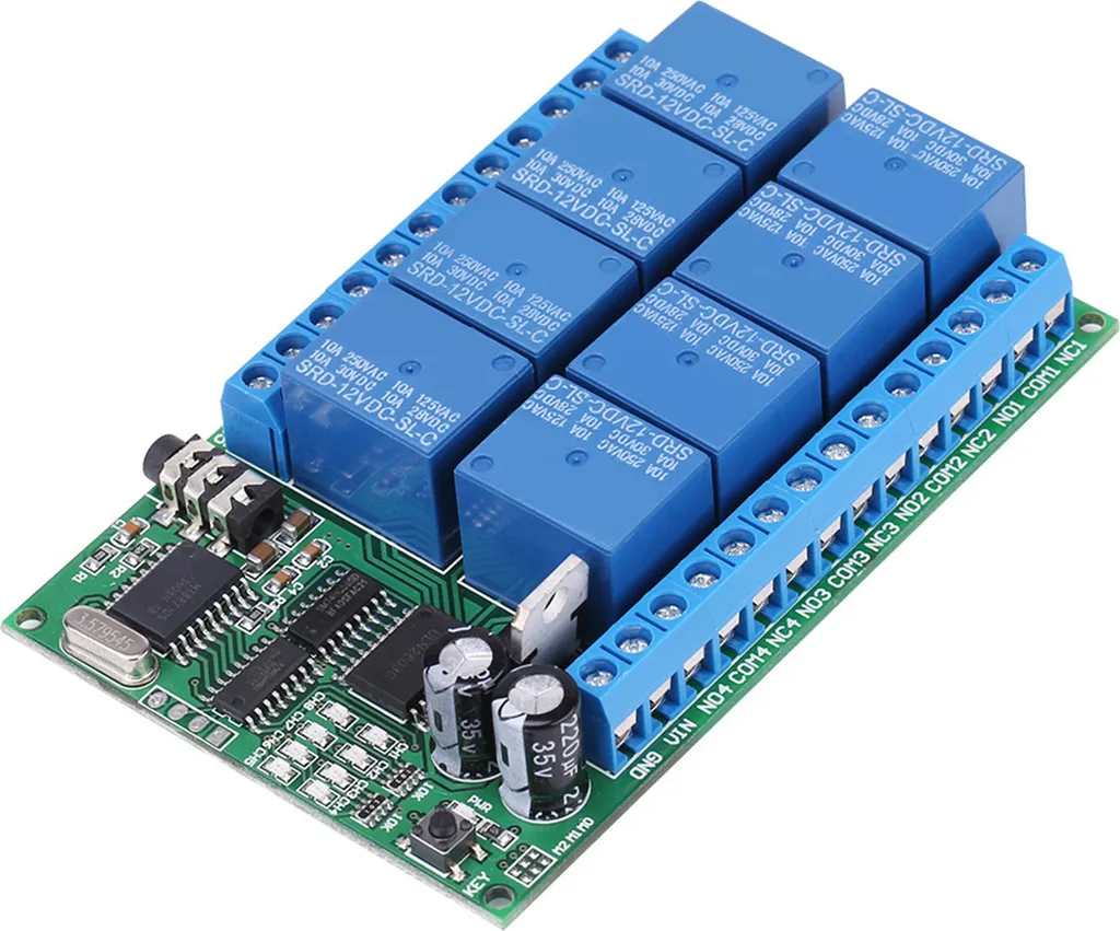 Module Relais DTMF 12V 8CH Décodeur Vocal Télécommande AQ-802