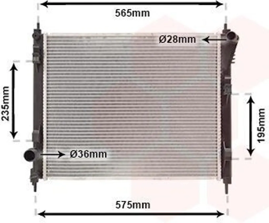 Radiateur moteur Van Wezel 13012711 en aluminium haute densité pour Nissan