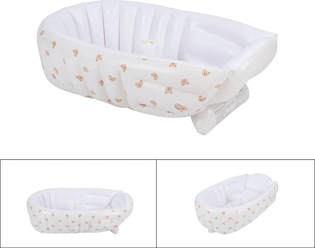 Baignoire pliable bébé et siège de douche portable avec gonflage intégré