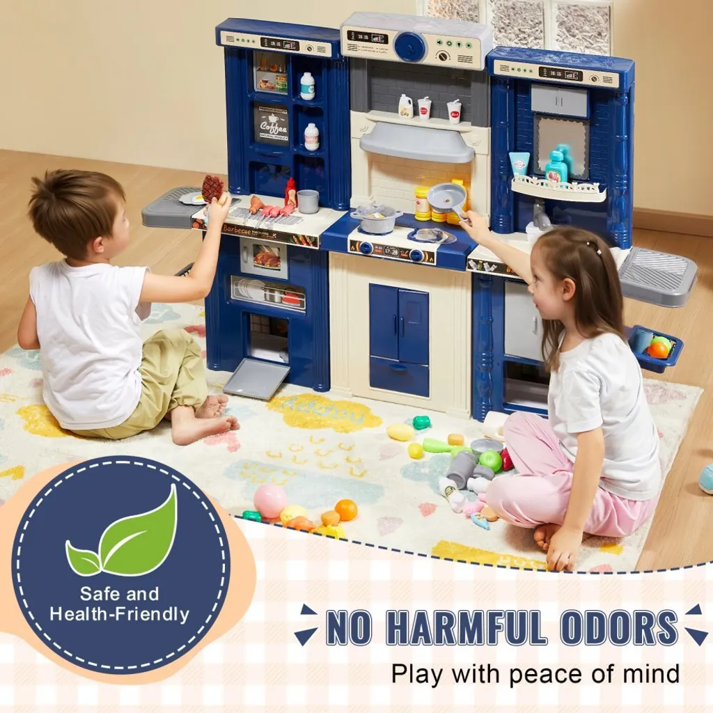 Cuisine enfant créative 3 en 1 bleue - Set complet de 74 accessoires