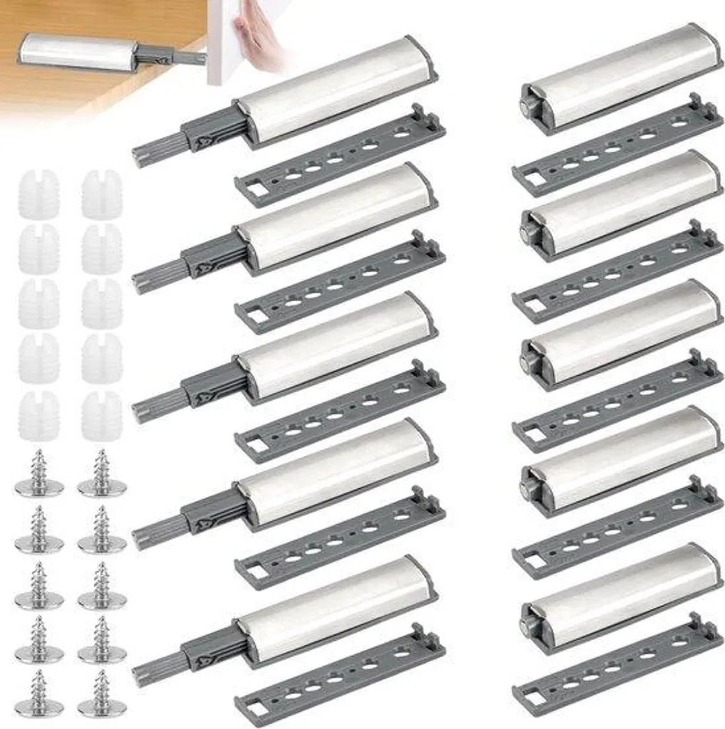 Rondelle pivotante argentée pour tiroir à ouverture par pression, 1 pc