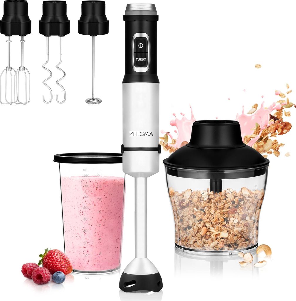 Stabmixer 1500W, RVS, set van 7-in-1: mixer, mixstok, Productafbeelding 