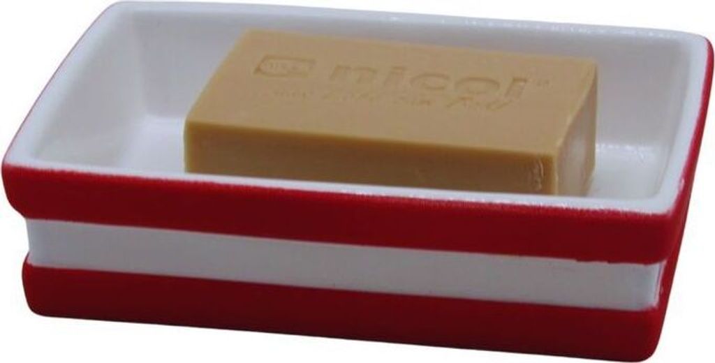 Batex Seifen Ablage Schale Halter Bad Accessoires Badezimmer Gäste WC Pur Soft Rot Weiß