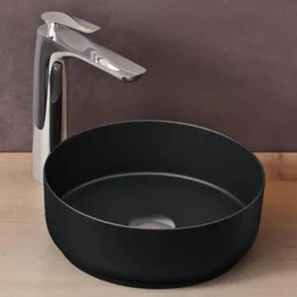 doporro Lavabo Vasque à Poser Noir Mat 31x31x11 cm Lave Image du produit 