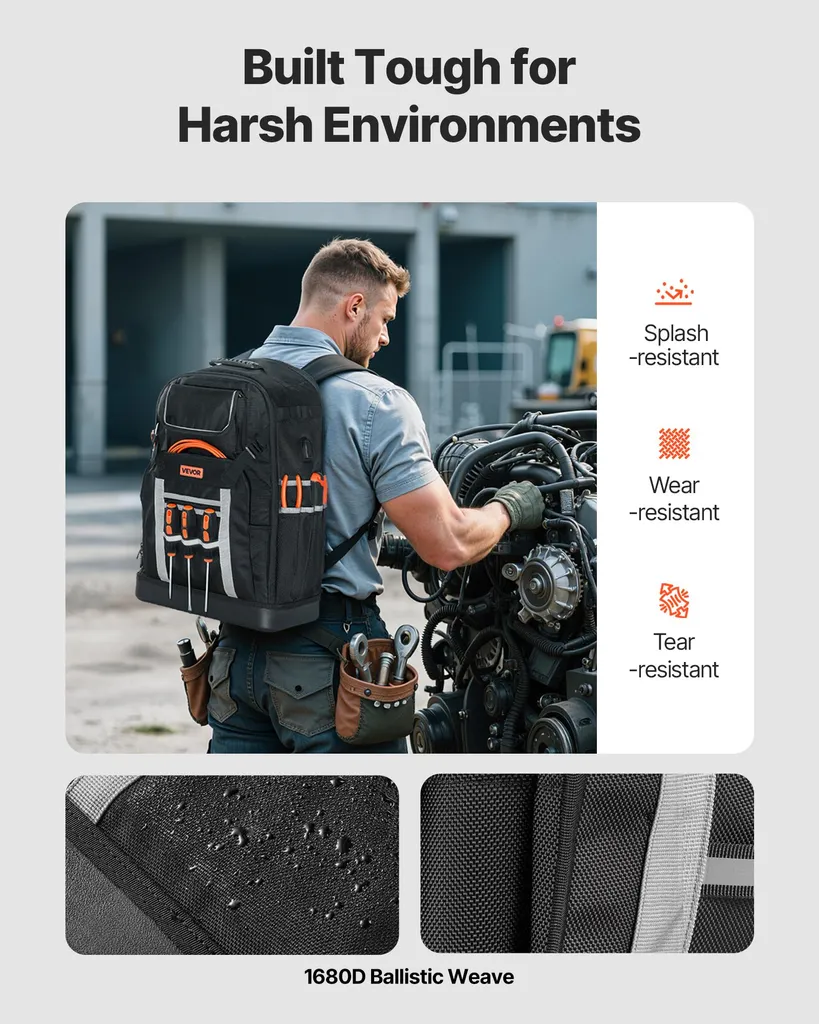 Sac de rangement d'outils robuste pour électricien et technicien - 3