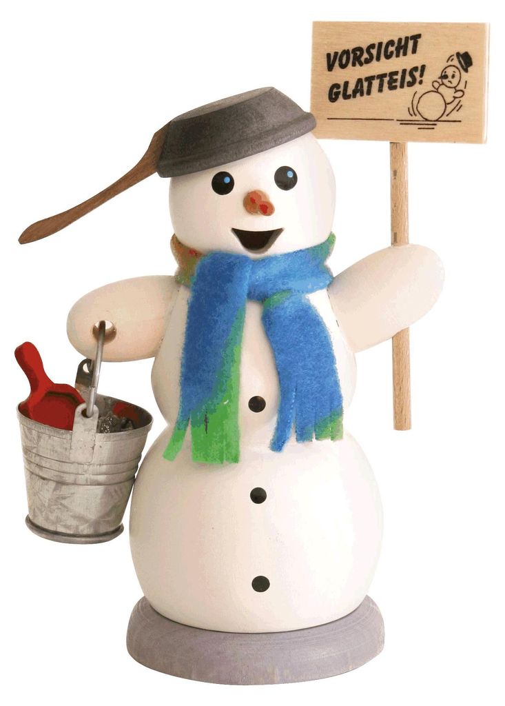 Drechslerei Kuhnert - Räucherfigur Schneemann mit Glatteis Produktbild 