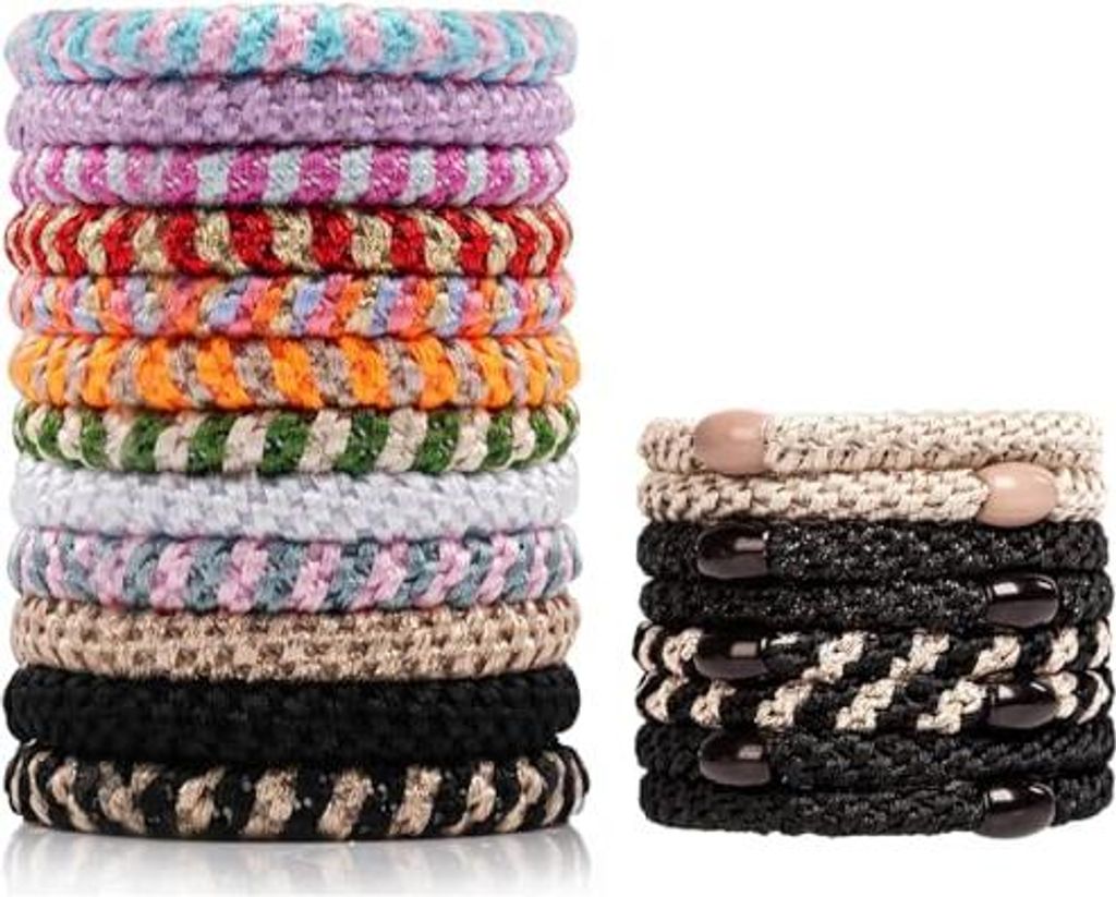 20 Stück Haargummis Damen, 20 mix color Elastisch Zopfgummi Stylisch Pferdeschwanz Inhaber Haargummi Original für Frauen Mädchen Kinder Dickes u...