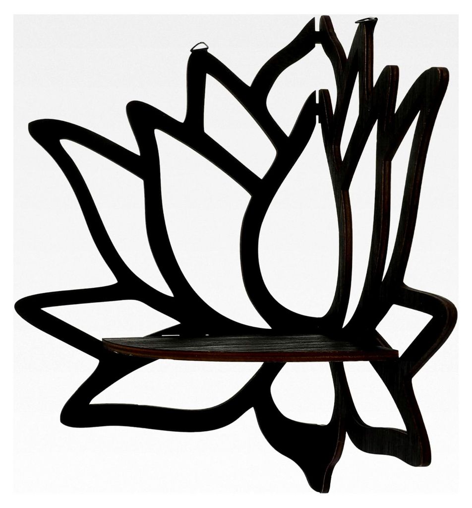 Schwebendes Wandregal aus Holz mit Lotus-Hohlmuster – Kleines Eckregal zur Wandmontage für Wohnzimmer und Schlafzimmer zur Aufbewahrung und Deko...