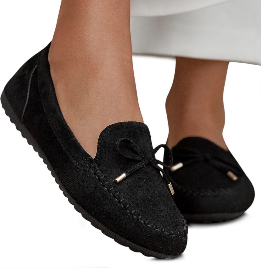 Damen Mokassin Slip On Halbschuhe Elegant Loafer Business Lari Schwarz Gr.36