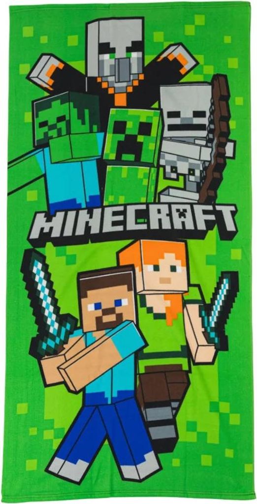 MInecraft Gamer Steve Alex Mikrofaser Badetuch Strandtuch XL 70x140 cm