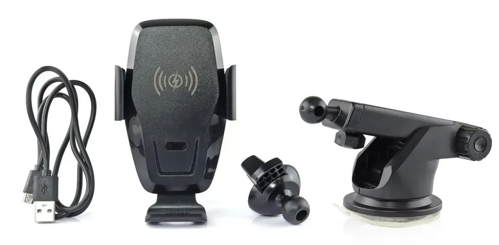 Supporto per telefono da auto a ventosa con caricatore wireless QC 3.0 - 1