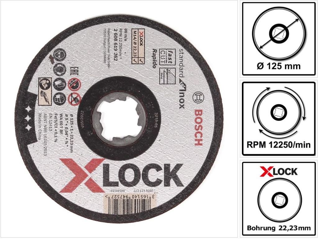 Bosch 2608619267 Bosch X-LOCK Trennsch.Dose10x125 1mm Std Productafbeelding 