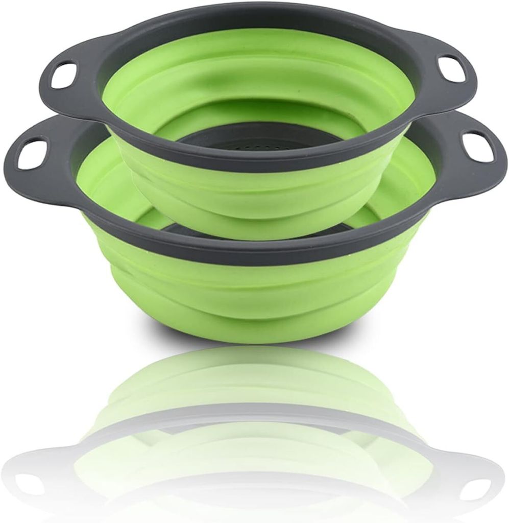 Lot de 2 - Passoire en silicone pliable, Bol en silicone, Image du produit 