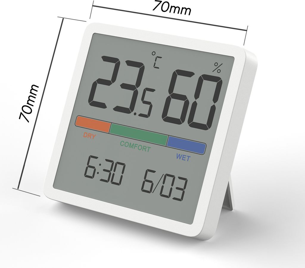 GreenBlue GB380 Teplomer/vlhkomer s funkciou hodín a dátumu Obrázok produktu 10