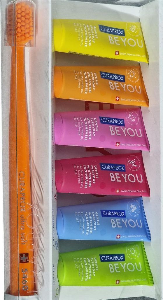 Curaprox Zahnbürste Zahnpasta Set CS5460 6x10ml Whitening Produktbild 
