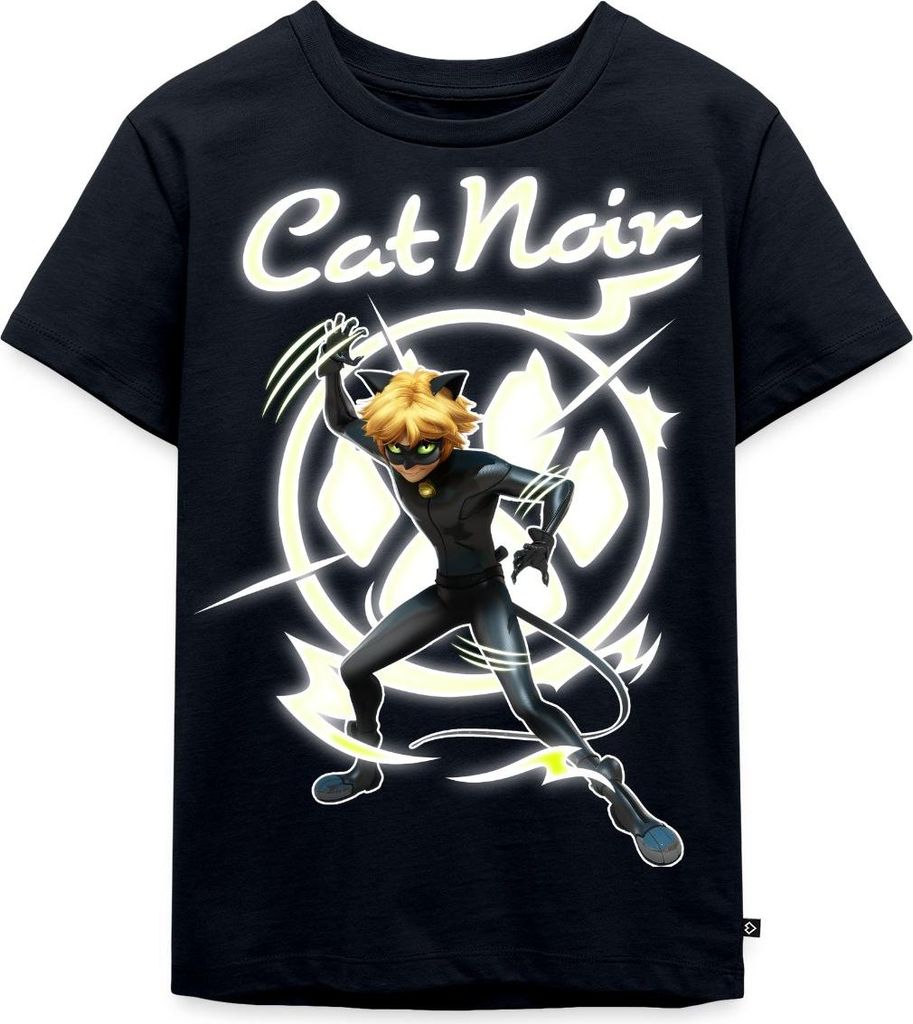 Spreadshirt Miraculous Cat Noir Adrien Superheld Kinder Premium T-Shirt, 134/140 (8 Jahre), Navy
