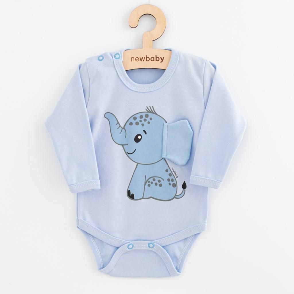 Neu Baby Happy Elephant blau Baby Body mit langen Ärmeln, Gr. 74 (6-9m)