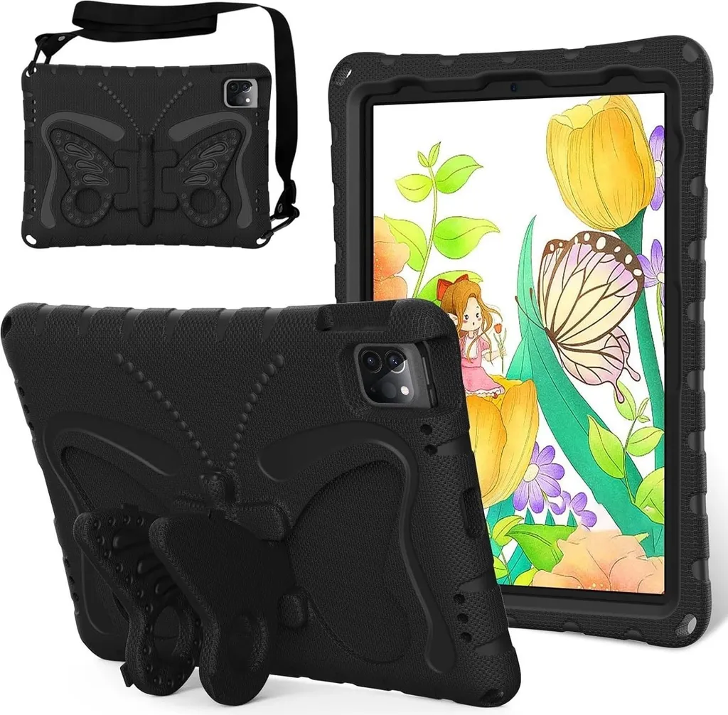 Regalo Custodia iPad Air 11 Bambini - Farfalla Nera Antiurto EVA