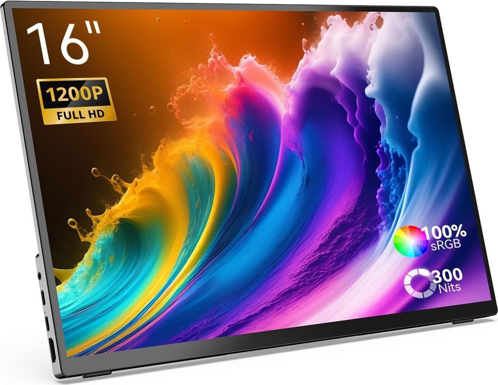Minix SF16 tragbarer Monitor, Full HD 1200P IPS-Bildschirm, 100 % sRGB, 2X USB-C
