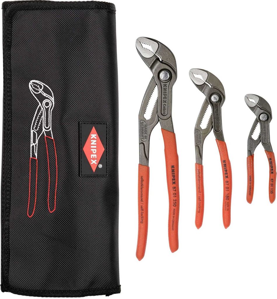 Knipex Cobra 3-Piece Locking Pliers Sets, 7 In; 10 In; 12 In, 1/ST AFT Fasteners - Foto 9