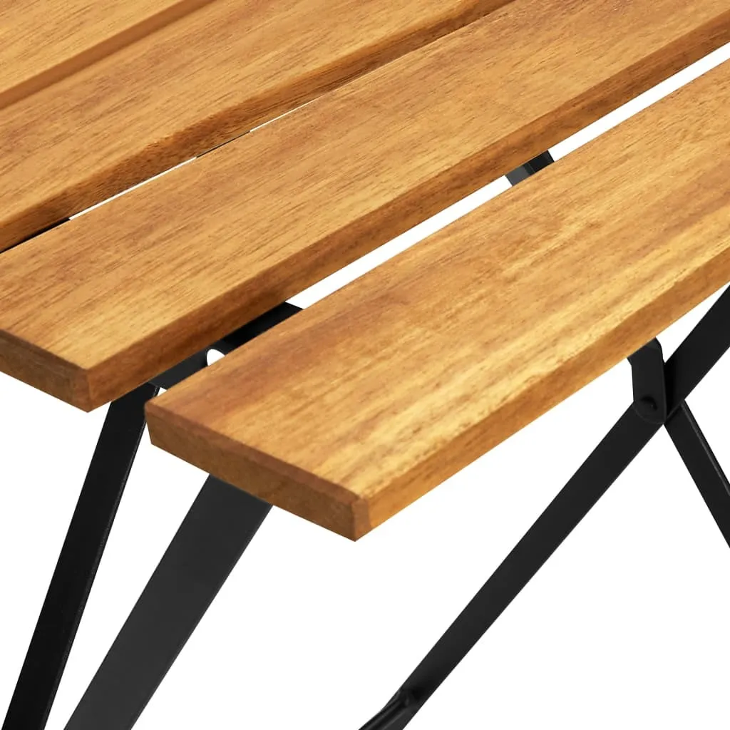 Table de bistrot robuste en bois d'acacia résistante aux intempéries - 7