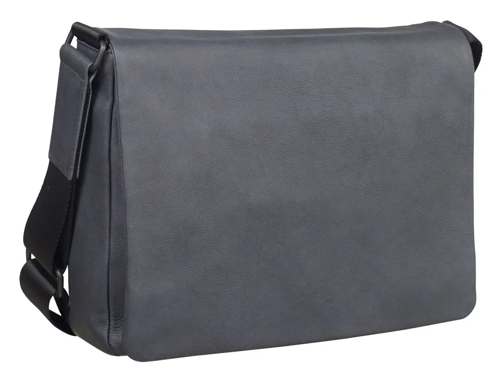 Sac Messenger en Cuir Gris Foncé Den Haag - Grand Sac Bandoulière Homme