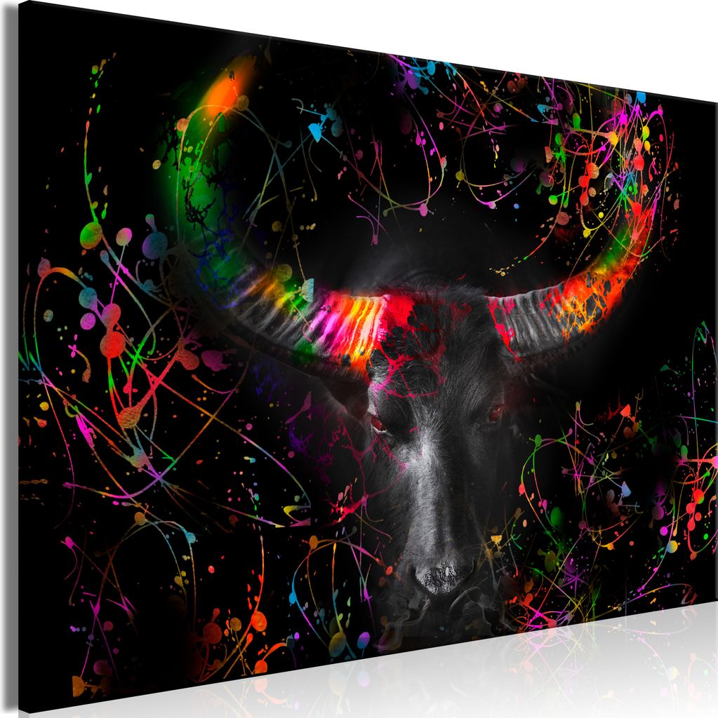 Vlies Leinwandbild - Enraged Bull (1 Part) Vertical - Second Variant 60x40 cm Tiere g-C-0328-b-c