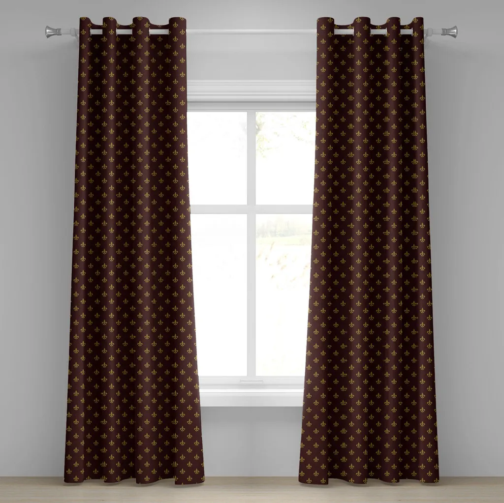ABAKUHAUS Tenda Fleur De Lis Bordeaux e Giallo - Stile Vintage Francese