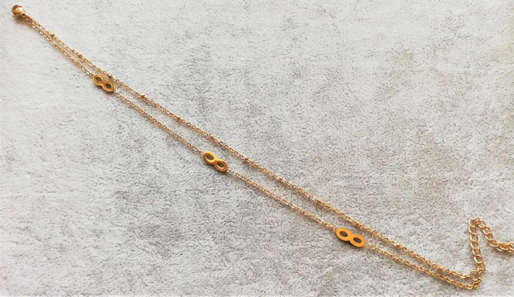 Regalo Donna: Cavigliera Doppia Infinito Acciaio | Simbolo Amore Eterno